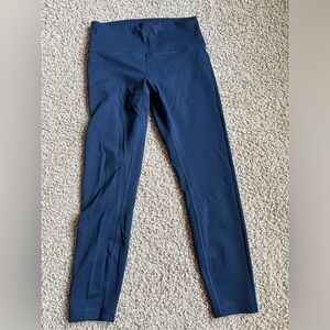 Navy Lululemon Wunder Train High Rise Tight, 25”